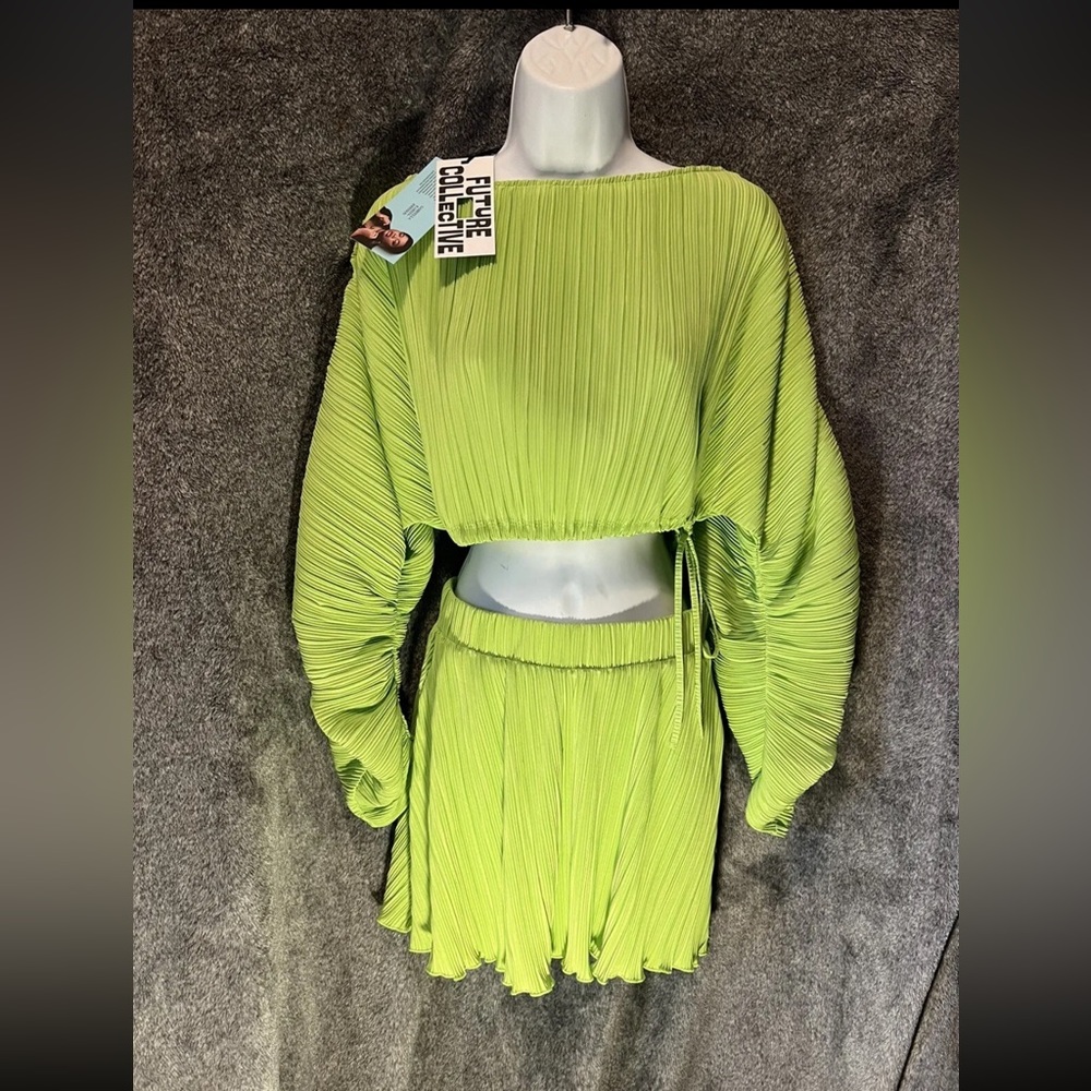 Pleated Mini Skirt and Top outfit Future Collective w/ Gabriella Karefa-Johnson